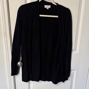 LOFT Black Open-Front Cardigan